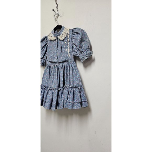 Mini World Inc Vintage Embroidered Prairie Dress Size 4 Made in U.S.A. - Picture 2 of 10